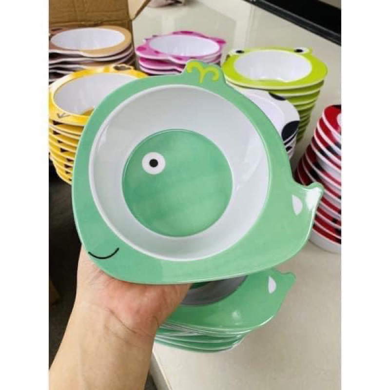 Bát ăn dặm sợi tre hình thú an toàn cho bé