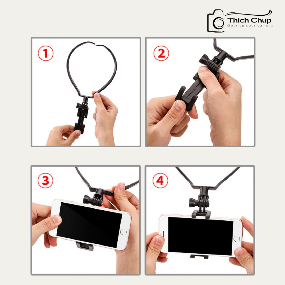 Vòng cổ gopro, vòng đeo cổ gắn gopro, điện thoại đi câu cá, đạp xe, nấu ăn, review sản phẩm, cho các góc quay pov | BigBuy360 - bigbuy360.vn