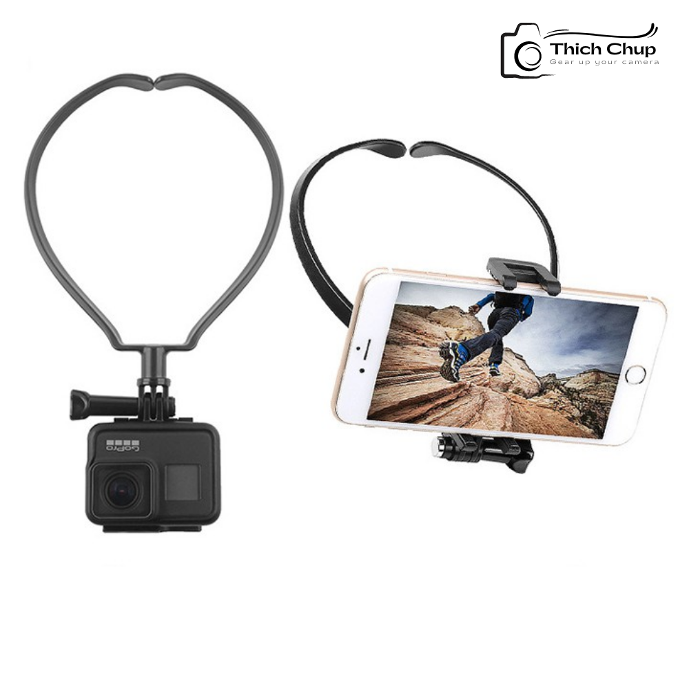 Vòng cổ gopro, vòng đeo cổ gắn gopro, điện thoại đi câu cá, đạp xe, nấu ăn, review sản phẩm, cho các góc quay pov | BigBuy360 - bigbuy360.vn
