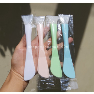 100 Cọ đắp mặt nạ 2 đầu silicon+que quét kem, cọ quét mask, que phết kem, cọ quét mặt nạ cán hồng
