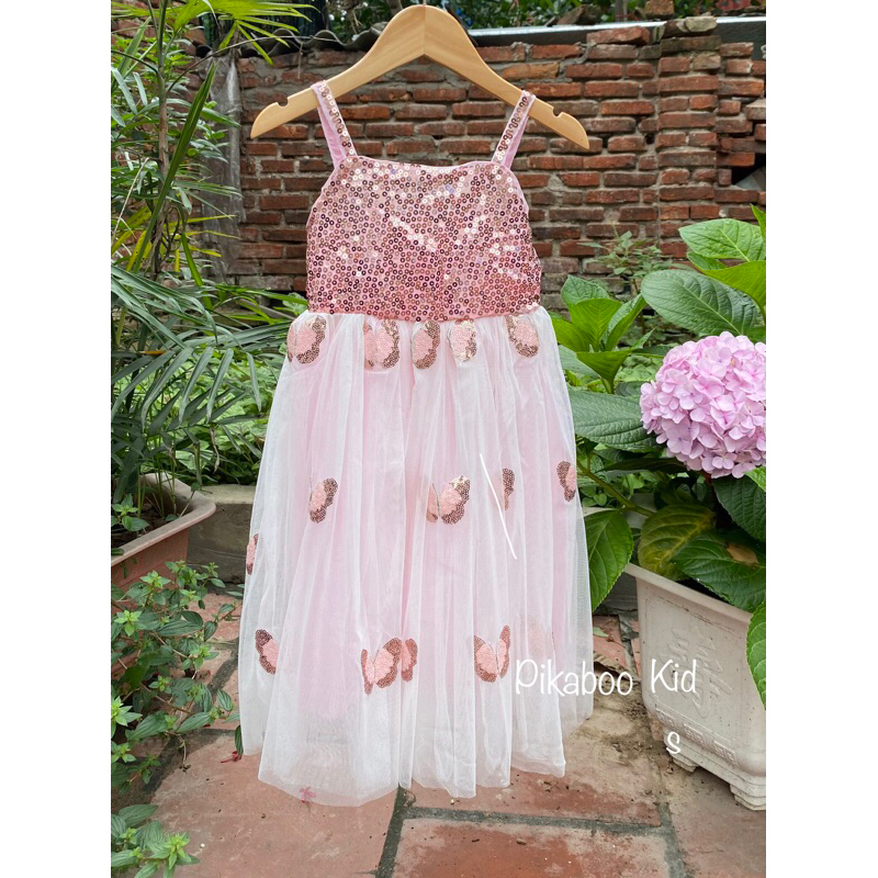 Váy hai dây đính kim sa HM cho bé