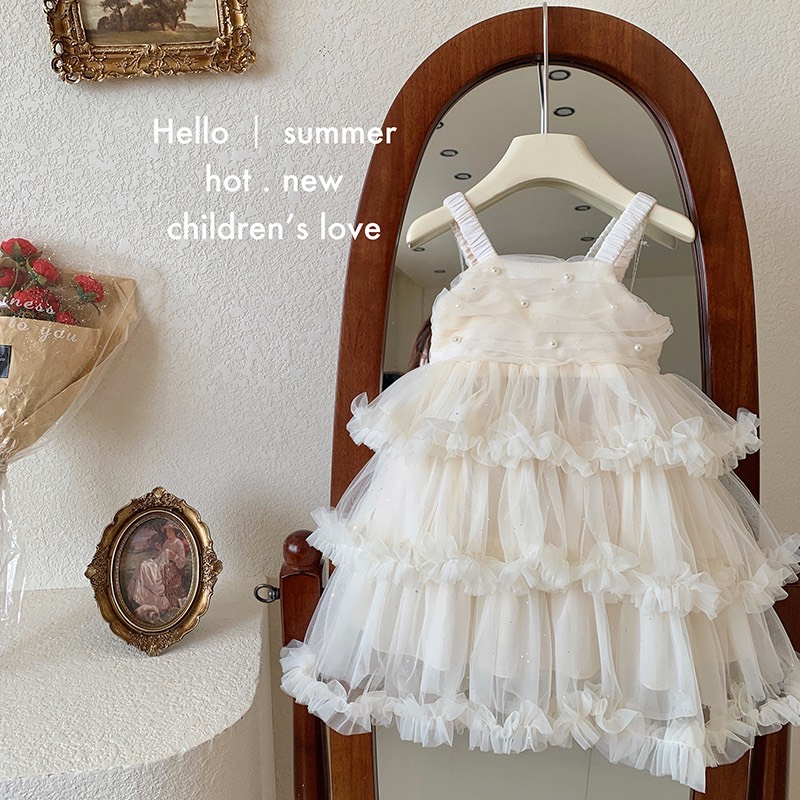 Váy Voan Tầng Đính Hạt Hàng QC Cao Cấp Bé Gái