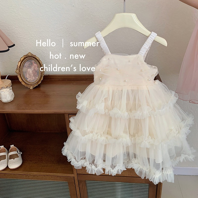 Váy Voan Tầng Đính Hạt Hàng QC Cao Cấp Bé Gái