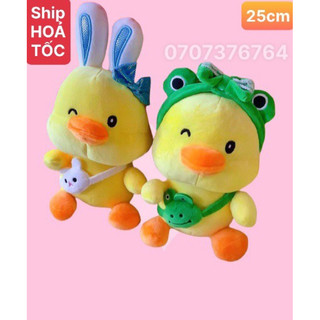 Gấu bông vịt vàng mập ú cosplay thỏ-ếch siêu cưng- chất miniso mềm-cao cấp