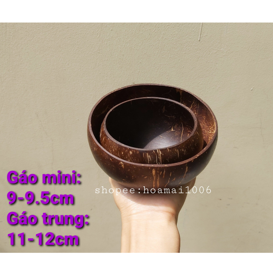 Chén, bát gáo dừa đựng ngũ cốc, chè, trái cây, salad, múc nước gội đầu dưỡng sinh, chén ăn cơm, trộn mặt nạ, decor