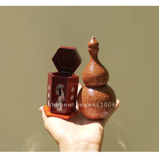 Hủ đựng tăm gỗ dừa hình hồ lô, lục giác