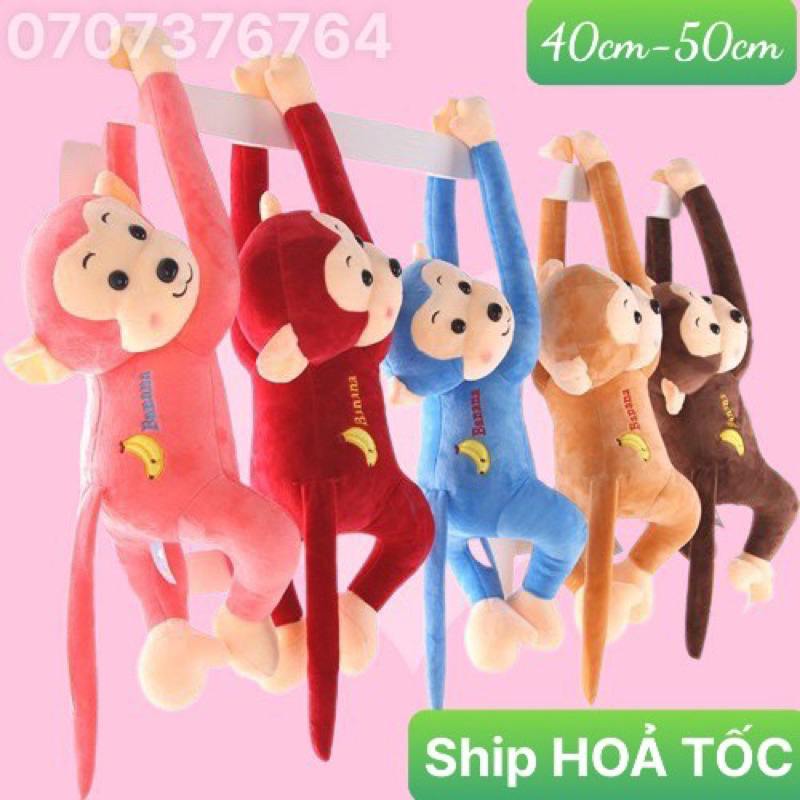 (HỎA TỐC) Thú Bông KHỈ Nằm Tay Có Cút Bấm,Lông Nhung Mịn Cao Cấp