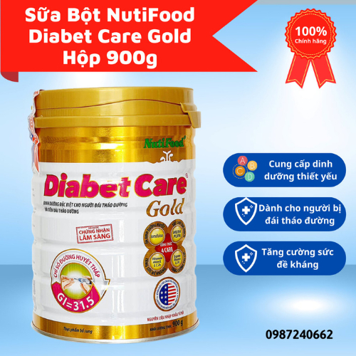 Sữa Bột tiểu đường NutiFood Diabet Care Gold Hộp 900g