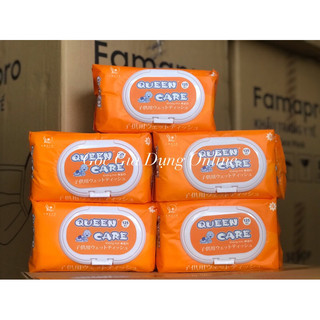 Khăn giấy ướt queen care không mùi 125 tờ