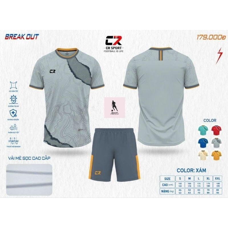 BỘ QUẦN ÁO BÓNG ĐÁ CR BREAKOUT