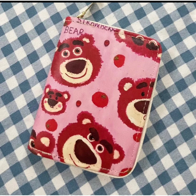 Ví Nam, Nữ Cầm Tay Mini Khóa Kéo Hoạt Hình, Gấu Dâu Đáng Yêu Hot Trend