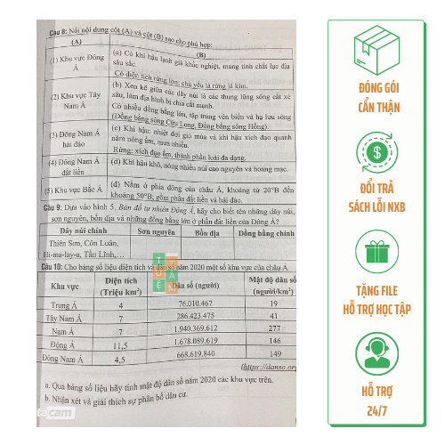 Sách - Hướng dẫn trả lời câu hỏi và bài tập Địa lí 7