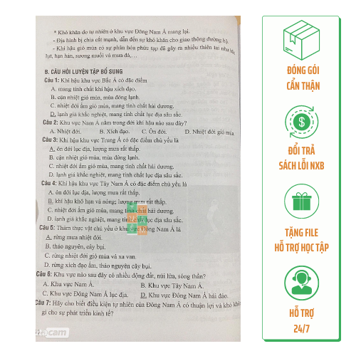 Sách - Hướng dẫn trả lời câu hỏi và bài tập Địa lí 7