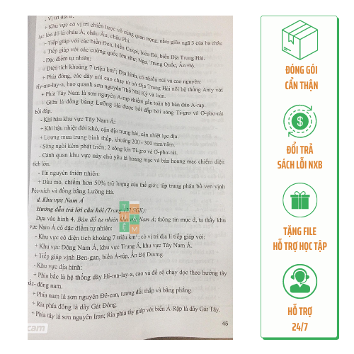 Sách - Hướng dẫn trả lời câu hỏi và bài tập Địa lí 7