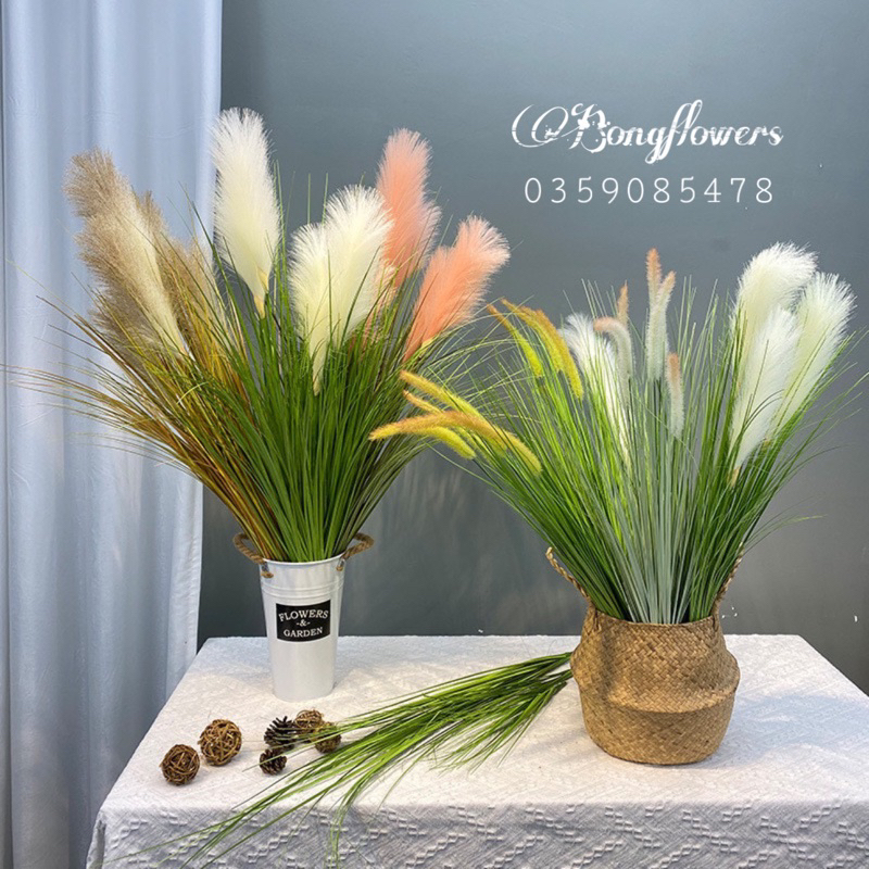 Cành lau giả dài 100cm một cành có 5 bông decor siêu xinh