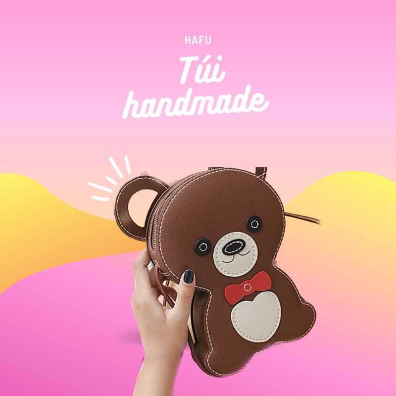 Túi handmade, tự làm túi hình gấu nâu