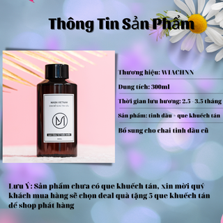 Tinh Dầu Thơm Phòng WIACHNN 300ML Chai Lớn Bổ Sung Tinh Dầu