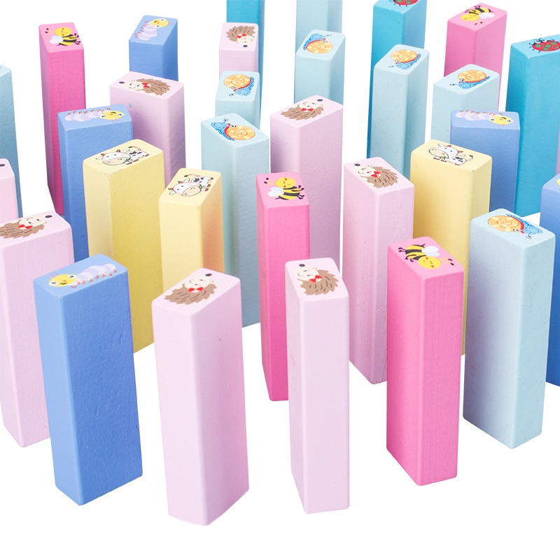 Đồ Chơi Rút Gỗ Domino 51 Thanh In Hình Ngộ Nghĩnh Với Nhiều Màu Sắc Sinh Động Rèn Luyện Tư Duy, Tính Kiên Trì Cho Bé