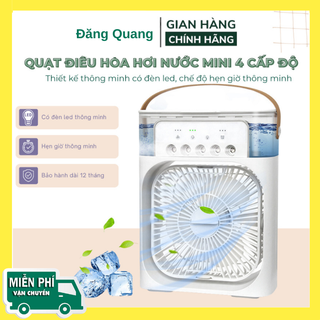 Quạt điều hoà mini, quạt hơi nước để bàn 3 chế độ gió dung tích bình chứa nước 600ml tích hợp đèn led, bảo hành 12 tháng