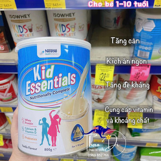 Sữa kid essentials nestle úc 800g vị vani cho trẻ biếng ăn từ 1-10 tuổi