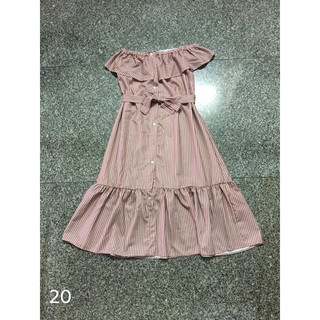 maxi sọc Hồng bẹt vai