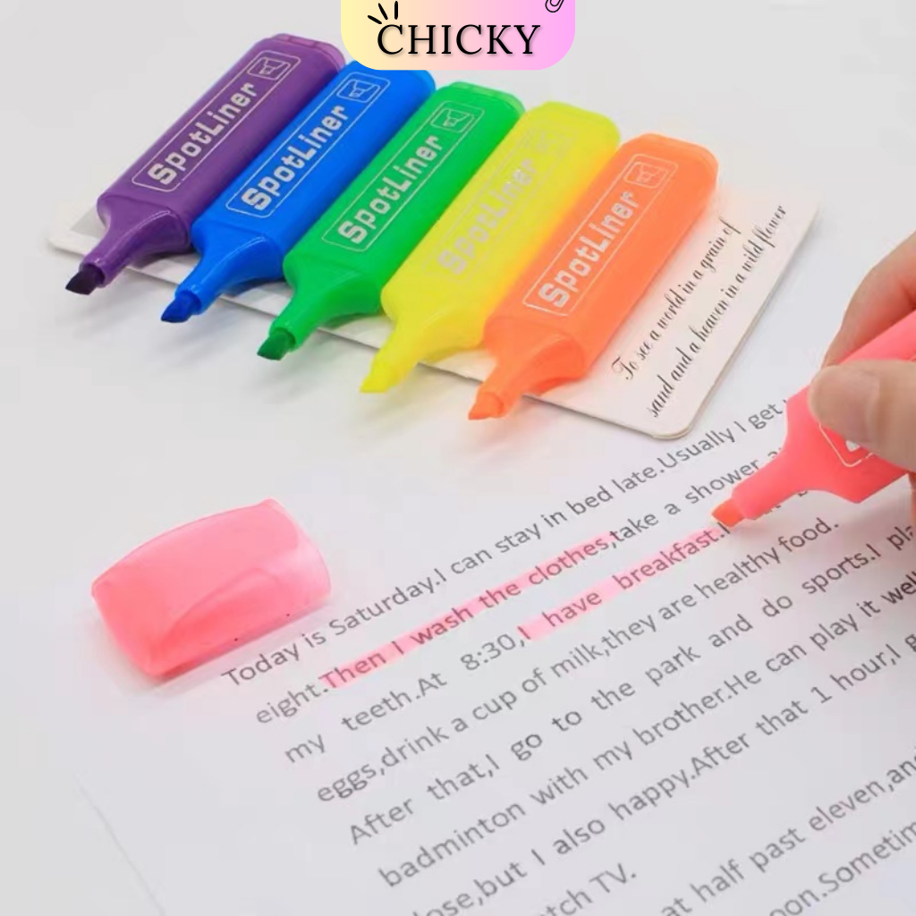 Bút đánh dấu nhớ dòng Chicky bút màu Spotliner nhiều màu nhanh khô cao cấp