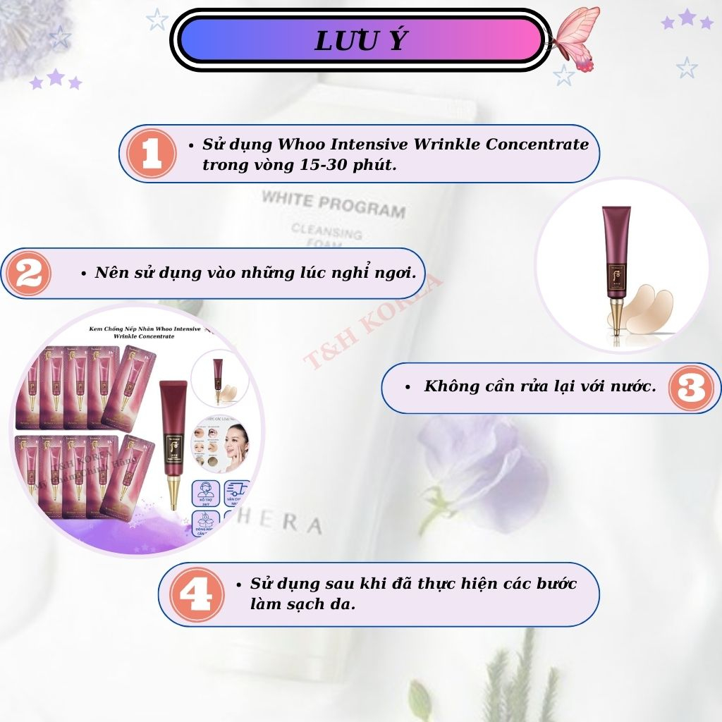 Gói kem chống nhăn và xoá thâm quầng mắt cao cấp Whoo Intensive Wrinkle Concentrate 1ml | BigBuy360 - bigbuy360.vn