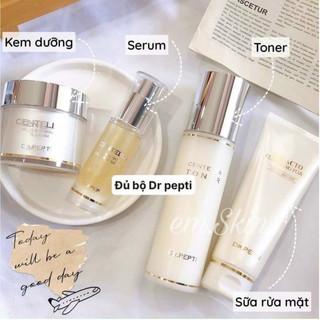 3 sản phẩm toner, sữa rửa mặt và kem dưỡng da nâng tone Thương Hiệu Dr.Pepti+