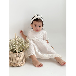 Váy Trắng Bé Gái Macro & Micro Grace Embroidery Dress