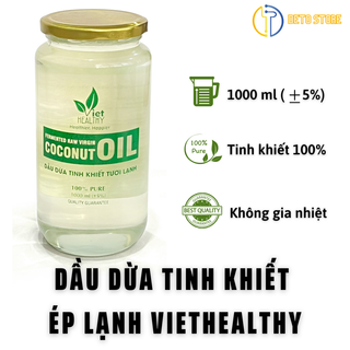 Dầu dừa nguyên chất ép lạnh tinh khiết dưỡng da, dưỡng tóc, dưỡng môi viethealthy 1l