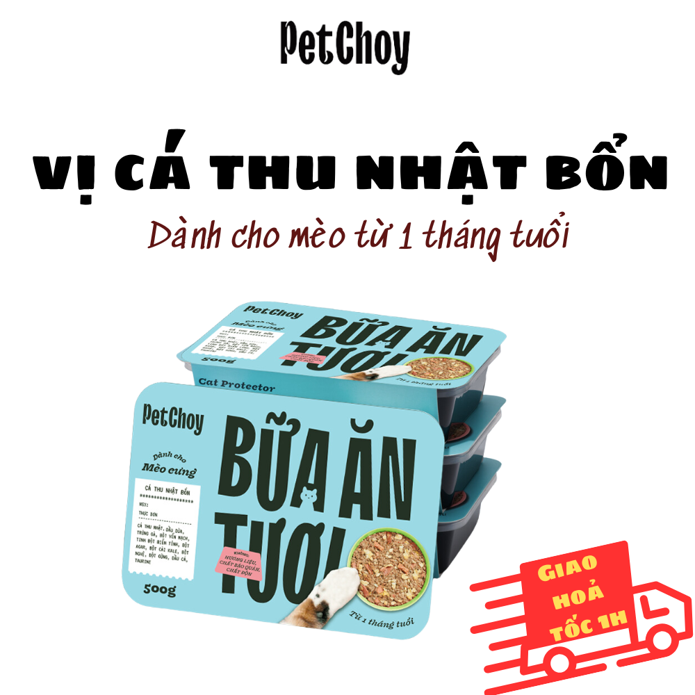 500GRAM Pate tươi PetChoy cho mèo từ 1 tháng tuổi vị "CÁ THU NHẬT BỔN"