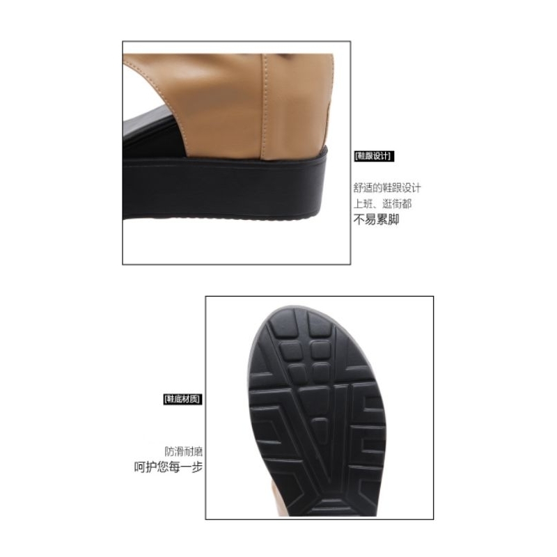 Giầy da nữ xỏ ngón đế 11cm