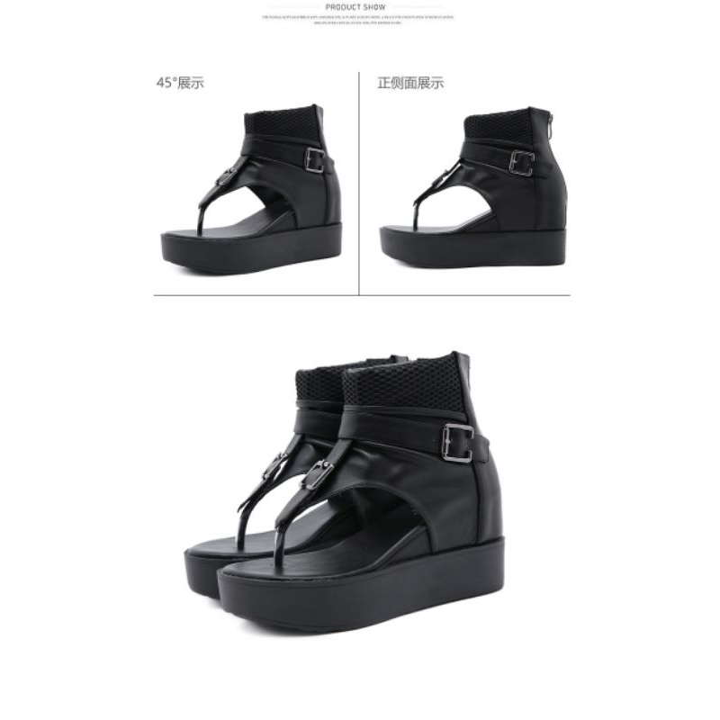 Giầy da nữ xỏ ngón đế 11cm