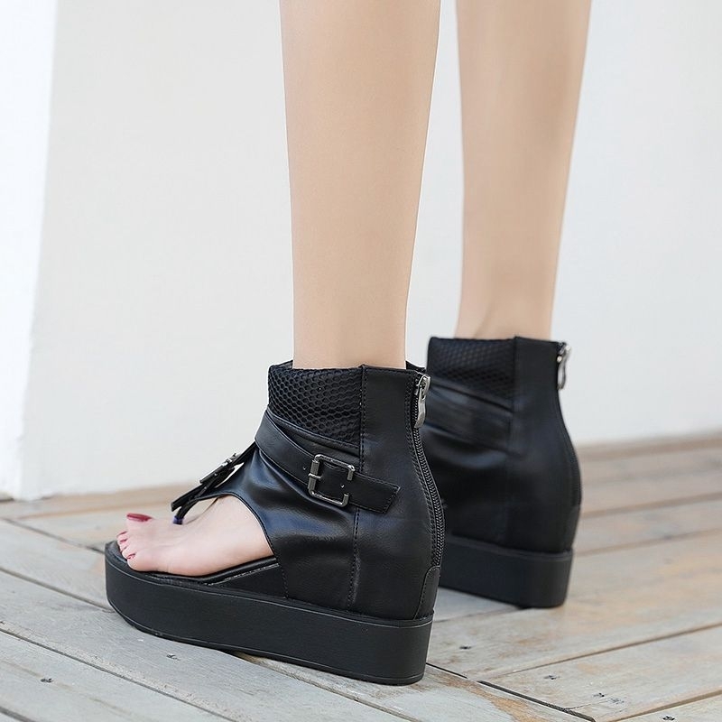 Giầy da nữ xỏ ngón đế 11cm