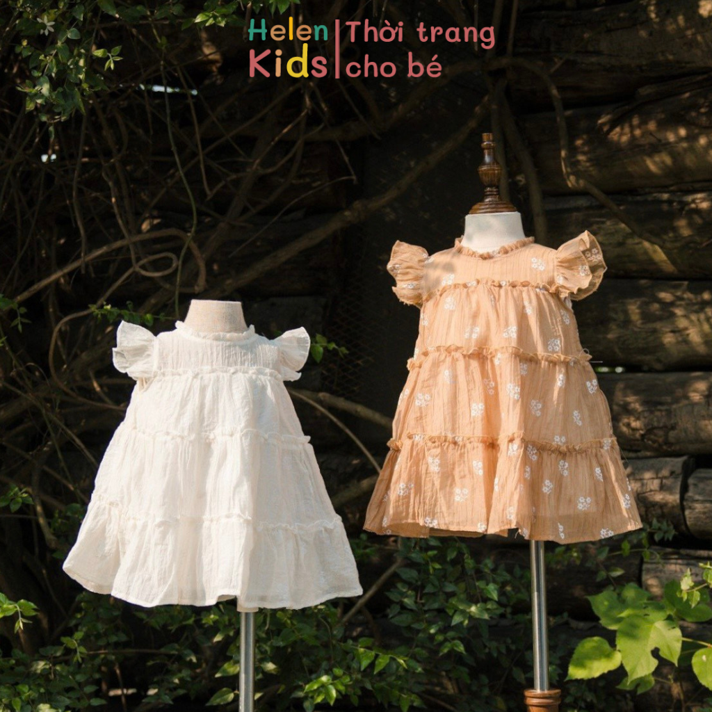 Váy Cánh Tiên Bé Gái Helen Kids Váy Xòe Tầng BabyDoll Cho Bé OP2115