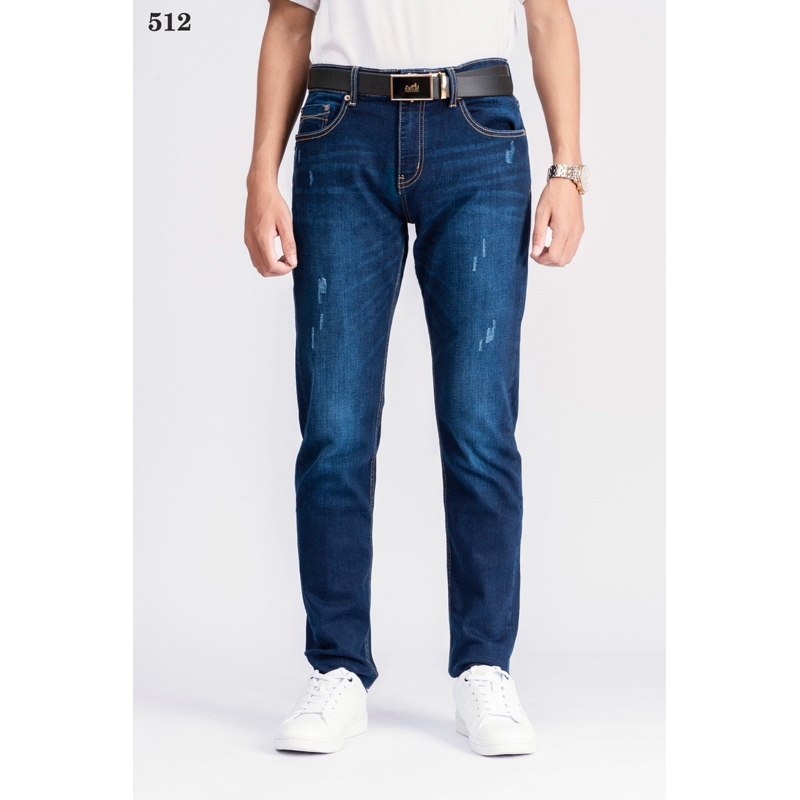 Quần Jeans nam Scrapes phối màu Blue | ROCK STAR [ mã 512]