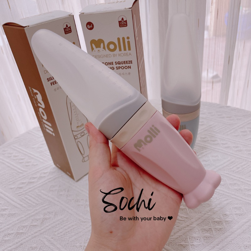 Bình thìa ăn dặm silicone dùng cho bé tập ăn, uống sữa dung tích 90ml