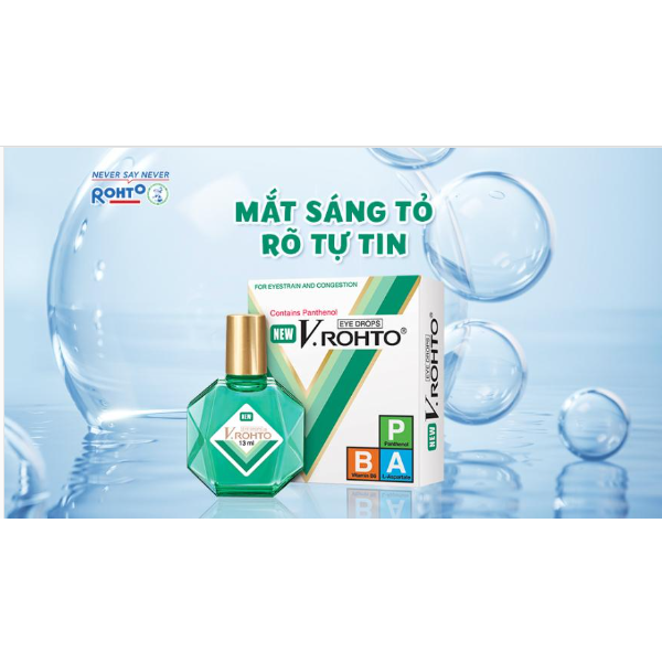 Vrohto New xanh lá giúp giảm mỏi mắt, ngứa mắt chai 13ml