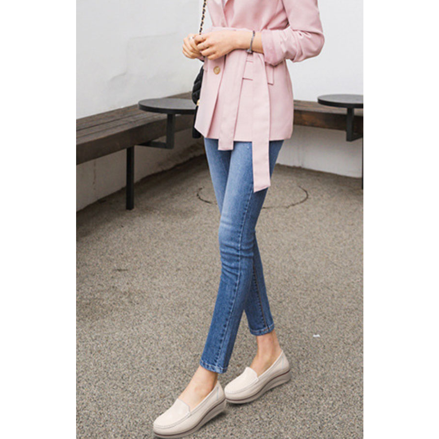 Giày da nữ - Giày đế bằng HT.NEO da bò thật ,thiết kế trẻ trung ,năng động ,đế cao 5cm giúp tôn dáng tăng chiều cao GM20