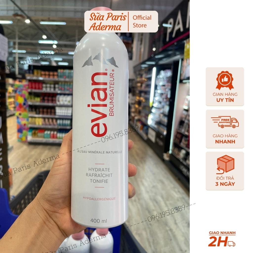 Xịt khoáng evian chai 400ml, bản nội địa pháp, bil đầy đủ- dưỡng da, cân bằng da, chăm sóc da tốt hơn_Sữa Paris Aderma