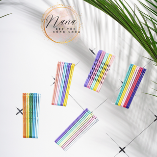 Kẹp tóc tăm cho bé set 10 kẹp tăm sắc màu phong cách Hàn Quốc - Nana CT42