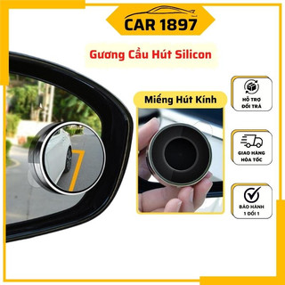 Gương Cầu Lồi Gắn Kính Hậu Ô Tô 💝𝐅𝐑𝐄𝐄 𝐒𝐇𝐈𝐏💝 Xóa Điểm Mù Xoay 360 Độ Tráng Bạc Hút Silicone  ( 1 Cặp )