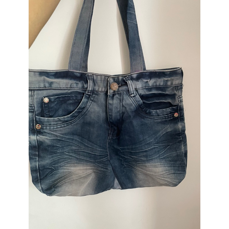 Túi jeans tote nhà tui tự may