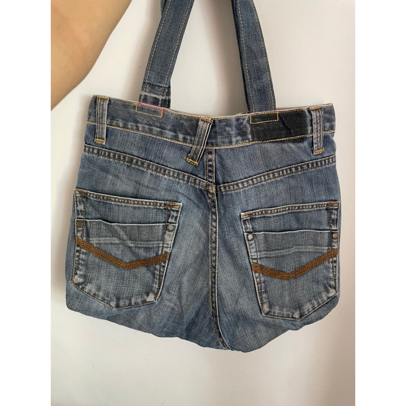 Túi jeans tote nhà tui tự may