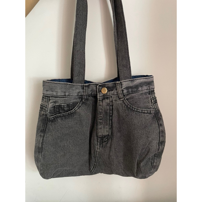 Túi jeans tote nhà tui tự may