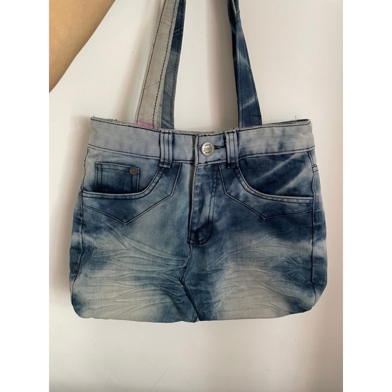 Túi jeans tote nhà tui tự may