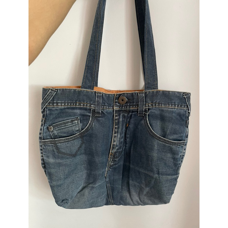 Túi jeans tote nhà tui tự may