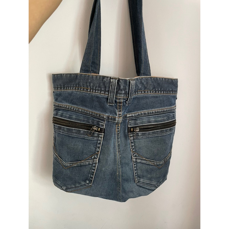 Túi jeans tote nhà tui tự may