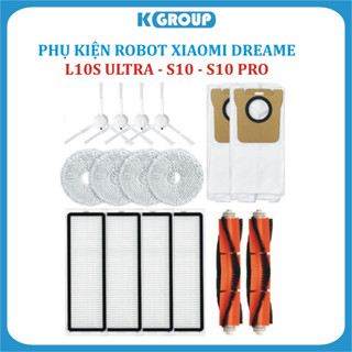 Phụ kiện Lọc hepa , Khăn, Giẻ Lau, Chổi giữa, Cuộn, Chổi cạnh, Túi rác Robot hút bụi Xiaomi Dreame L10S Ultra, S10, S10
