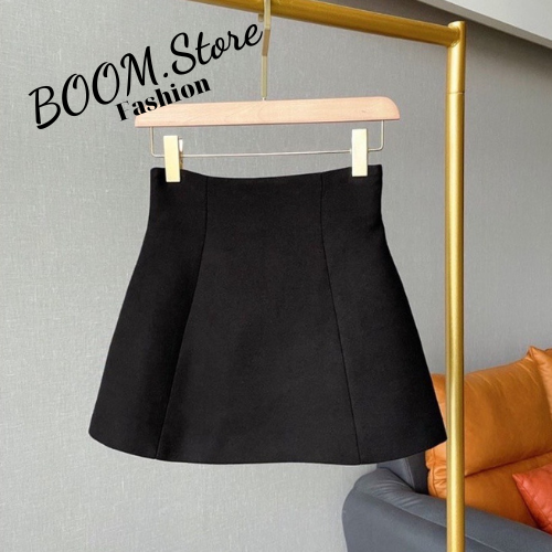 Chân váy chữ A cạp cao bigsize kiểu chữ A xòe phồng chất kaki mềm_BOOM.Store